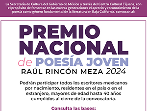 Premio Nacional de Poesía Joven Raúl Rincón Meza 2024