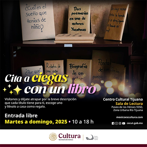 Martes a domingo<br>
Cita a ciegas con un libro 