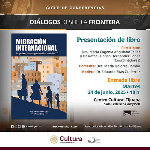 Diálogos desde la frontera: Presentación de libro <br>
Migración internacional. Perspectivas, enfoques y problemáticas en el siglo XXI